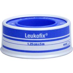 Eine blaue Rolle mit Klebeband namens Leukofix.