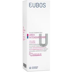Weiße Verpackung einer Urea-Fußcreme für extrem trockene Haut.